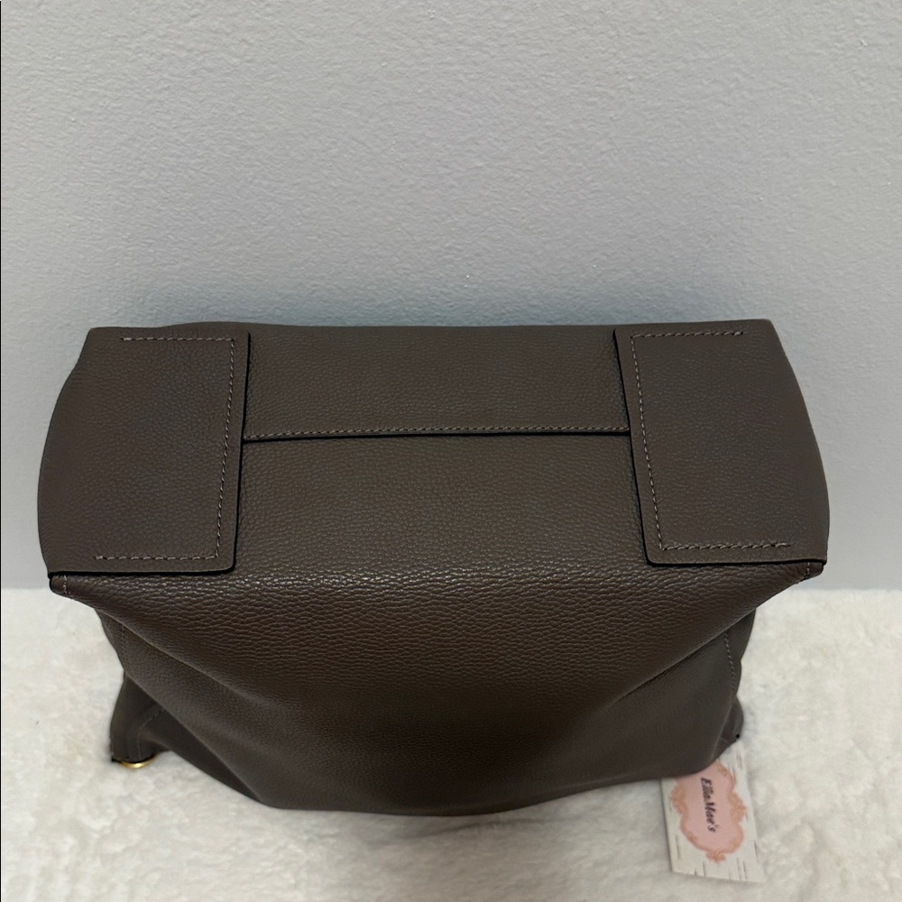 Tory Burch Carson Top Handle Hobo Soft Pebbled Leather Bag Gray Taupe NWOT’s - Picture 5 of 10